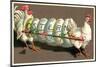 Präge Glückwunsch Ostern, Hennen Tragen 6 Ostereier-null-Mounted Giclee Print