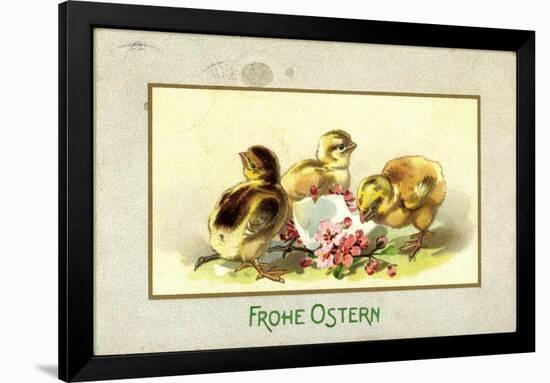 Präge Glückwunsch Ostern, Küken Beim Schlüpfen-null-Framed Giclee Print