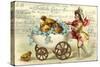 Präge Glückwunsch Ostern, Küken, Ei Kinderwagen-null-Stretched Canvas
