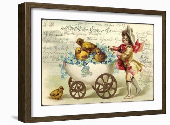 Präge Glückwunsch Ostern, Küken, Ei Kinderwagen-null-Framed Giclee Print
