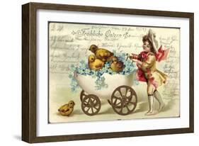 Präge Glückwunsch Ostern, Küken, Ei Kinderwagen-null-Framed Giclee Print