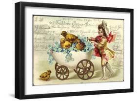 Präge Glückwunsch Ostern, Küken, Ei Kinderwagen-null-Framed Giclee Print