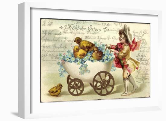 Präge Glückwunsch Ostern, Küken, Ei Kinderwagen-null-Framed Giclee Print