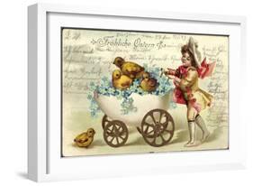 Präge Glückwunsch Ostern, Küken, Ei Kinderwagen-null-Framed Giclee Print