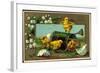 Präge Glückwunsch Ostern, Küken Mit Gießkanne-null-Framed Giclee Print