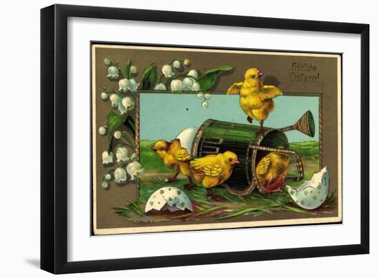 Präge Glückwunsch Ostern, Küken Mit Gießkanne-null-Framed Giclee Print