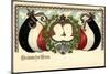 Präge Litho Deutscher Gruß, Kaiserpaar, Fahnen, Wappen-null-Mounted Giclee Print