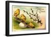 Präge Litho Frohe Ostern, Küken Schaukeln Auf Ei-null-Framed Giclee Print