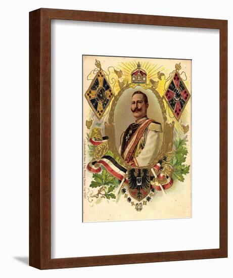 Präge Wappen Litho Kaiser Friedrich Wilhelm II, Krone-null-Framed Giclee Print