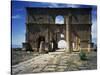 Praetorian Straddling Main Roadway, Roman Ruins of Lambaesis-null-Stretched Canvas