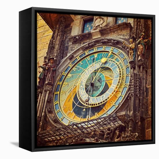 Prague Astronomical Clock . Instagram Filter Effect-scorpp-Framed Stretched Canvas