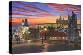 Prague at Dusk-Richard Harpum-Stretched Canvas