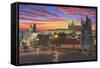 Prague at Dusk-Richard Harpum-Framed Stretched Canvas