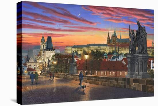 Prague at Dusk-Richard Harpum-Stretched Canvas