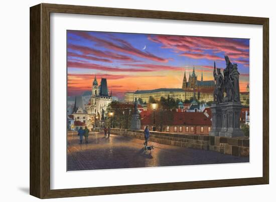 Prague at Dusk-Richard Harpum-Framed Art Print