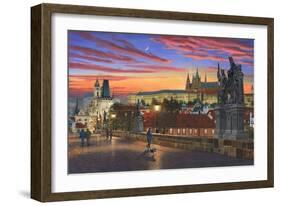 Prague at Dusk-Richard Harpum-Framed Art Print