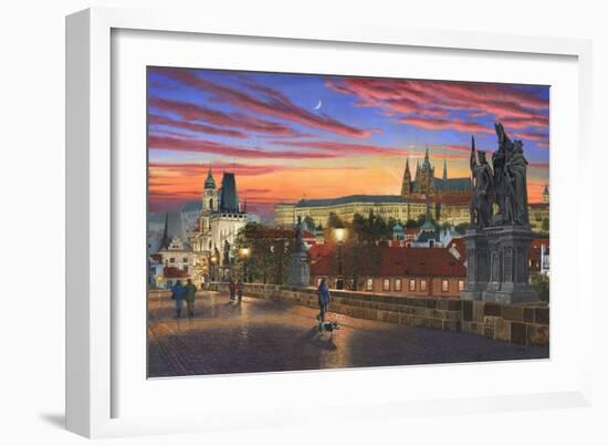 Prague at Dusk-Richard Harpum-Framed Art Print