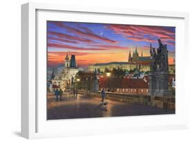 Prague at Dusk-Richard Harpum-Framed Art Print