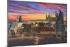 Prague at Dusk-Richard Harpum-Mounted Art Print