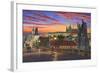 Prague at Dusk-Richard Harpum-Framed Art Print