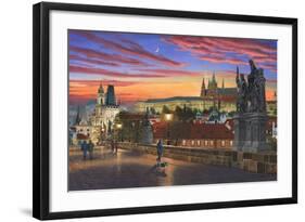 Prague at Dusk-Richard Harpum-Framed Art Print