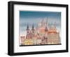Prague Buildings, C.1900-2023 (Ink and Watercolour)-Stephen Conlin-Framed Giclee Print