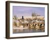 Prague Castle, Charles Bridge, Vltava River and Suburb of Mala Strana, Prague, Czech Republic-Richard Nebesky-Framed Photographic Print