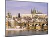 Prague Castle, Charles Bridge, Vltava River and Suburb of Mala Strana, Prague, Czech Republic-Richard Nebesky-Mounted Photographic Print