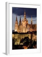 Prague Castle Hrad at Night-null-Framed Art Print