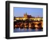 Prague Castle on the Skyline and the Charles Bridge over the River Vltava, UNESCO World Heritage Si-Hans Peter Merten-Framed Photographic Print