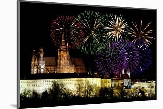 Prague Castleand New Year Celebrations-Fyletto-Mounted Photographic Print