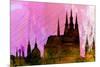 Prague City Skyline-NaxArt-Mounted Art Print