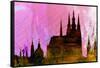 Prague City Skyline-NaxArt-Framed Stretched Canvas