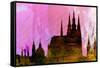 Prague City Skyline-NaxArt-Framed Stretched Canvas