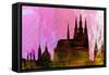 Prague City Skyline-NaxArt-Framed Stretched Canvas