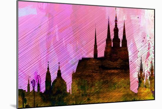 Prague City Skyline-NaxArt-Mounted Art Print