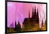 Prague City Skyline-NaxArt-Framed Art Print