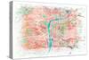 Prague Clean Map-M. Bleichner-Stretched Canvas