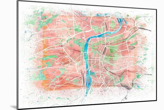 Prague Clean Map-M. Bleichner-Mounted Art Print