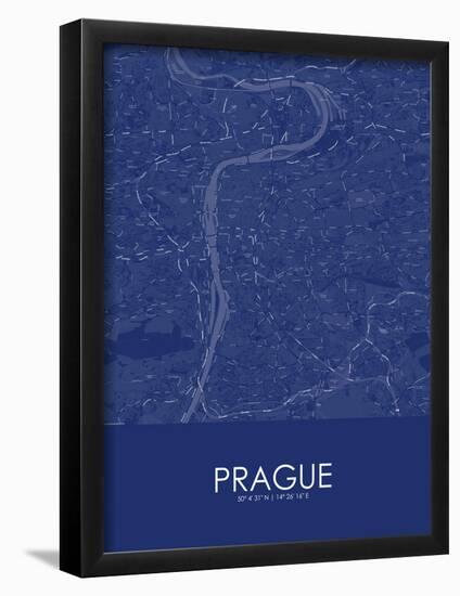 Prague, Czech Republic Blue Map-null-Framed Poster