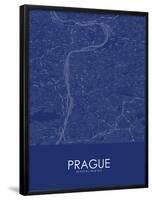 Prague, Czech Republic Blue Map-null-Framed Poster