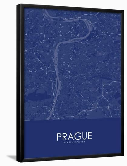 Prague, Czech Republic Blue Map-null-Framed Poster