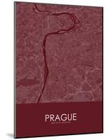 Prague, Czech Republic Red Map-null-Mounted Poster