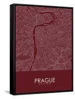 Prague, Czech Republic Red Map-null-Framed Stretched Canvas