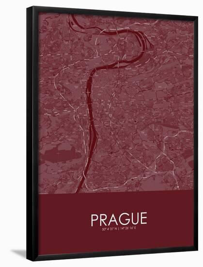 Prague, Czech Republic Red Map-null-Framed Poster