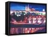 Prague - Hradschin with Charles Bridge-Markus Bleichner-Framed Stretched Canvas