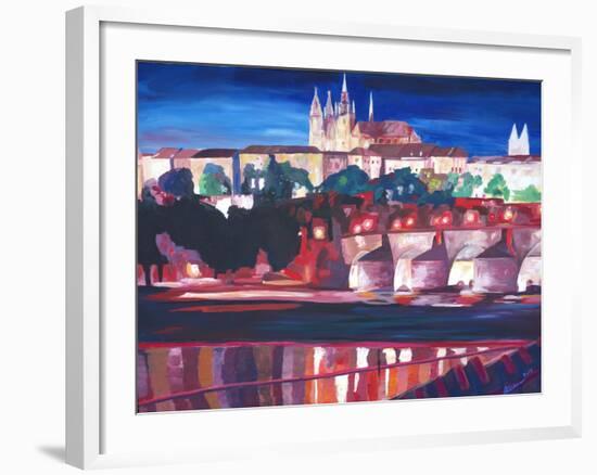 Prague - Hradschin with Charles Bridge-Markus Bleichner-Framed Art Print