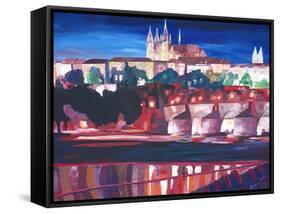 Prague - Hradschin with Charles Bridge-Markus Bleichner-Framed Stretched Canvas