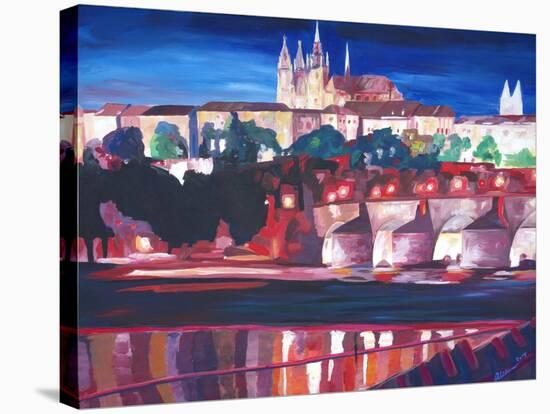 Prague - Hradschin with Charles Bridge-Markus Bleichner-Stretched Canvas