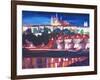 Prague - Hradschin with Charles Bridge-Markus Bleichner-Framed Art Print